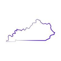 mappa del kentucky illustrata su sfondo bianco vettore