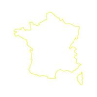 mappa della francia su sfondo bianco vettore