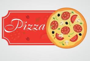 illustrazione vettoriale del modello di menu della pizza