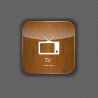 icone dell'applicazione in legno tv vettore