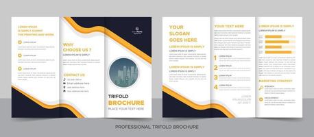 modello di progettazione di brochure a tre ante per la tua azienda, azienda, affari, pubblicità, marketing, agenzia e attività su Internet. vettore