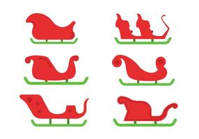 Santa's Sleigh Vector Set