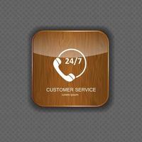 icone delle applicazioni in legno del servizio clienti vettore