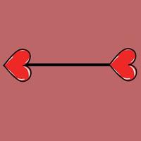 freccia con cuore rosso vettore