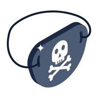un'icona del design isometrico della maschera dei pirati vettore