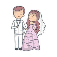 illustrazione di nozze delle coppie dello sposo e della sposa vettore