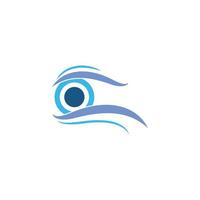 design del logo vettoriale della visione della salute degli occhi.
