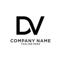 vettore di progettazione del logo della lettera dv o vd.