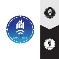 logo vettoriale casa wifi. vettore icona tecnologia città intelligente. vettore di concetto di logo della rete della città
