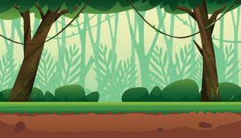 illustrazione della foresta con alberi vettore