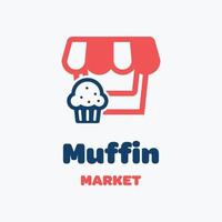 logo del mercato dei muffin vettore