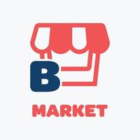 logo del mercato alfabeto b vettore