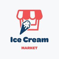 logo del mercato del gelato vettore