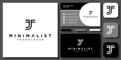 iniziali lettera jt tj o jt minimalista semplice moderno monogramma logo design vettoriale con biglietto da visita