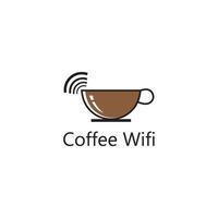 tazza di caffè con logo icona vettore wifi.