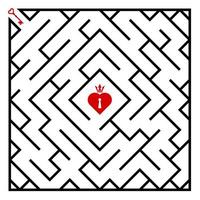 gioco di puzzle del labirinto della corona del cuore vettore