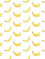 illustrazione sul tema grande banana colorata senza cuciture, motivo di frutta brillante per sigillo. modello di frutta composto da una bella banana ripetuta senza cuciture. frutta semplice modello colorato da banana senza soluzione di continuità. vettore