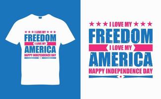 amo il design della t-shirt con citazione della mia libertà vettore