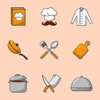 set di icone di chef vettore