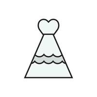abito da sposa vettore per la presentazione dell'icona simbolo del sito web