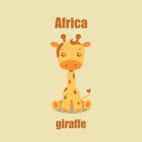 cartone animato bambino carino giraffa vettore