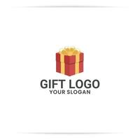 scatola regalo logo design illustrazione vettoriale
