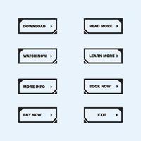 moderno set vettoriale di pulsanti piatti alla moda. icone per il web design e l'interfaccia