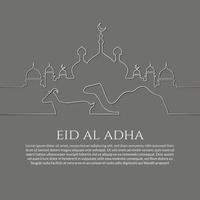 eid al adha mubarak post sui social media, banner islamico, biglietto di auguri vettore