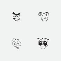 design di emoticon faccia uccellini dei cartoni animati vettore