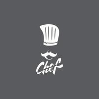 illustrazione dell'icona di vettore del modello di logo del cuoco unico del cappello