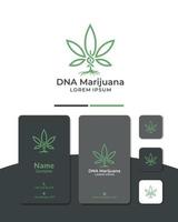 logo design dna o elica marijuana, erbe, foglia, vettore simbolo medico. per laboratorio, scienza, farmaco