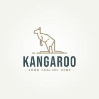 disegno dell'illustrazione vettoriale del modello dell'icona del logo della linea minimalista del canguro australiano wallaby