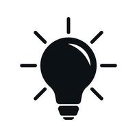 icona della lampada - illustrazione vettoriale della lampadina in stile piatto in un design alla moda isolato su sfondo bianco