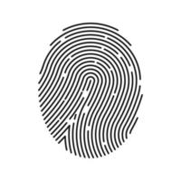 icona dell'impronta digitale. concetto di autenticazione di sicurezza digitale. vettore