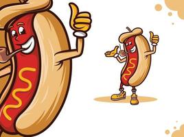 pipa da fumo simpatico logo mascotte hotdog