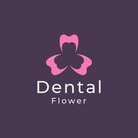 clinica odontoiatrica con vettore logo fiore