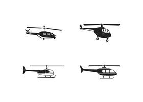 set di icone di elicottero, stile semplice vettore