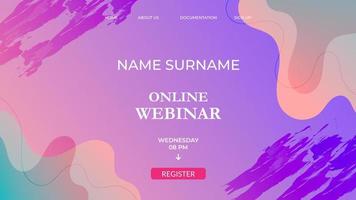 modello di banner per webinar per riunioni online vettore