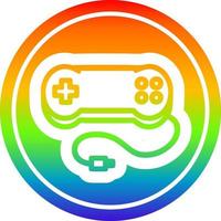 controller di gioco per console circolare nello spettro arcobaleno vettore