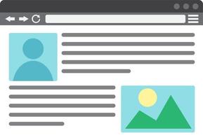sito della pagina o modello di progettazione web ui ux dell'articolo vettore