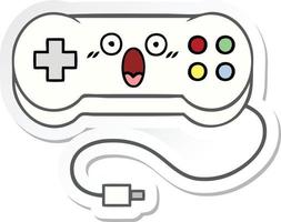 adesivo di un simpatico controller di gioco cartone animato vettore