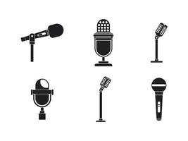 set di icone del microfono, stile semplice vettore