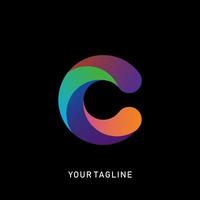 design del logo della lettera c con sfumatura di colore. vettore