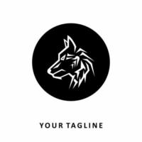 design del logo della testa di lupo per azienda o marchio. vettore