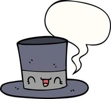 cartone animato cappello a cilindro e nuvoletta vettore