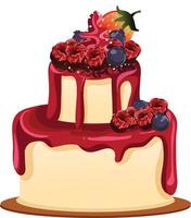 clipart di torta di compleanno dolce vettore