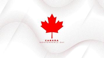 sventolando punti su sfondo bianco con foglia d'acero nella bandiera del Canada per il design del giorno dell'indipendenza del Canada vettore