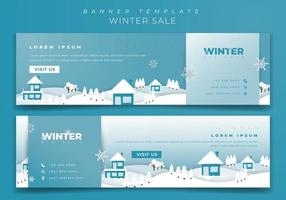 banner orizzontale con sfondo invernale per il design pubblicitario invernale vettore