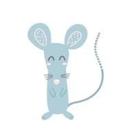 topo simpatico cartone animato. illustrazione del fumetto del mouse per libri per bambini, cartoline, articoli di cancelleria. vettore