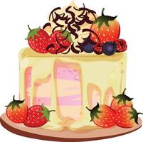 torta di compleanno dolce vettore
